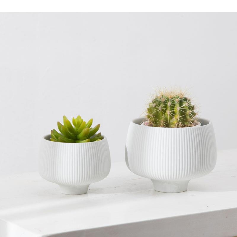 Vaso de cerâmica com listras m - Aloe Vera Pot avaliação e preço
