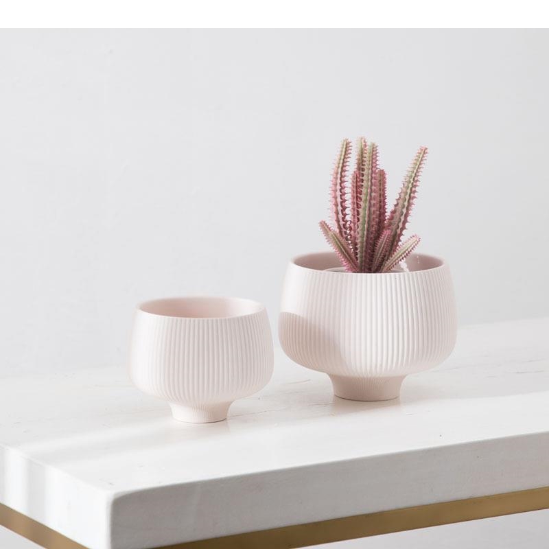 Vaso de cerâmica com listras m - Aloe Vera Pot avaliação e preço